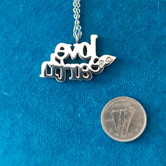 Pendant Necklace. Swarovski "Geology" love earth.  Rhodium plated silver . - Picture 3 of 5